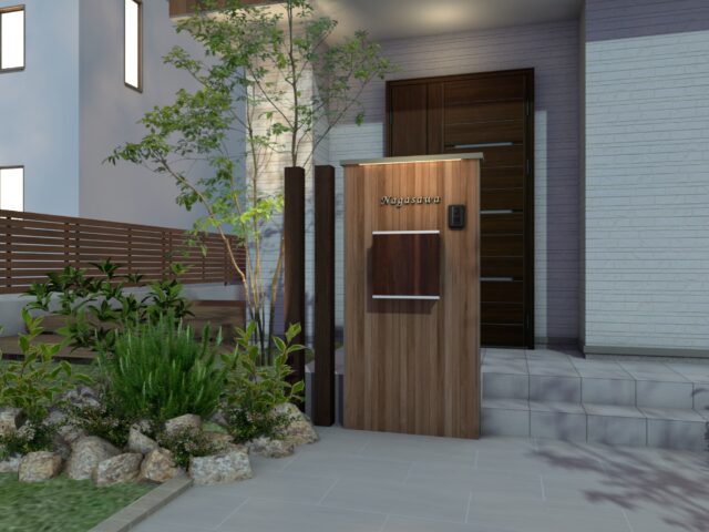門まわり（門柱・門袖）エバーアートボードプラン37｜AB37