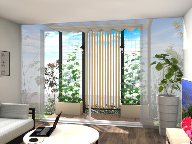 庭まわり（壁寄せ） フレームポーチプラン8-1.5間4尺サイズ-ブラック｜FP8-1-BL