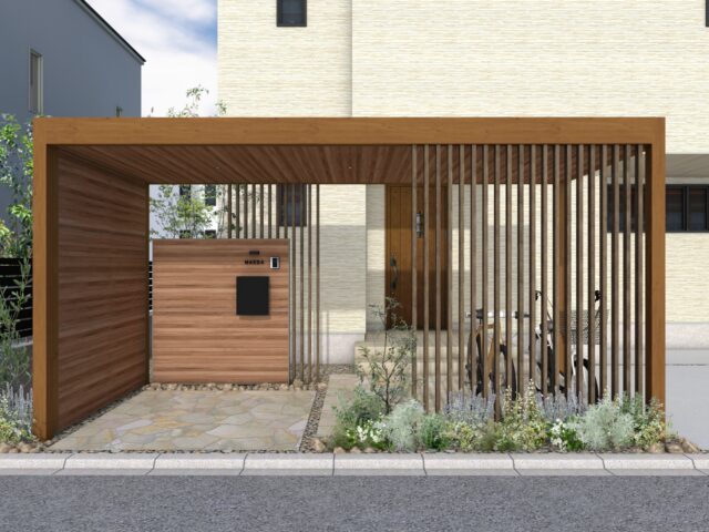 門屋根 ホームヤードルーフプラン39-ブラウン｜HY39-BR