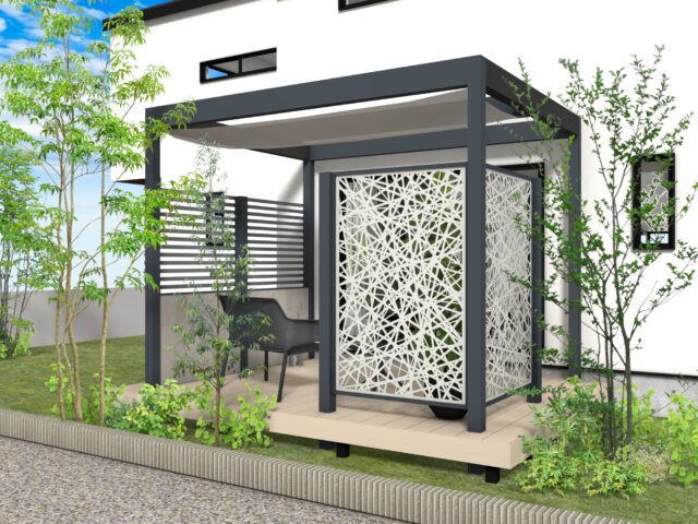 庭まわり（壁寄せ） ホームヤードルーフプラン32-グレー｜HYG32-GR