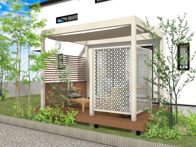 庭まわり（壁寄せ） ホームヤードルーフプラン32-オーガニック｜HYG32-O