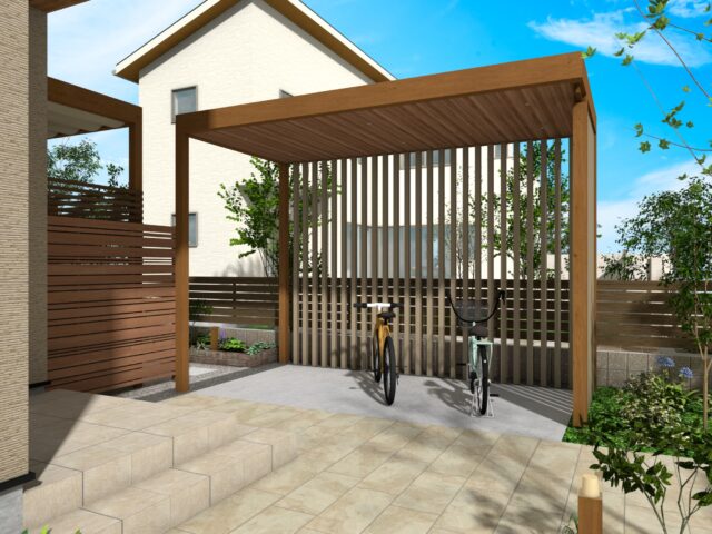 車庫まわりホームヤードルーフプラン6-ブラウン｜HYP6-BR