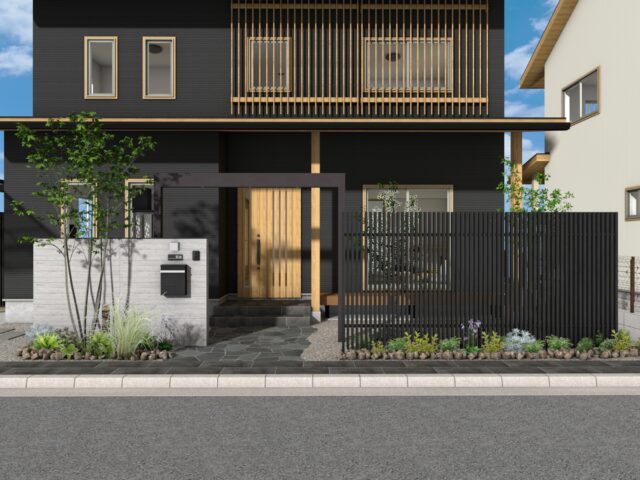 門まわり（フレーム付門柱）ホームヤードルーフプラン64｜HYM64